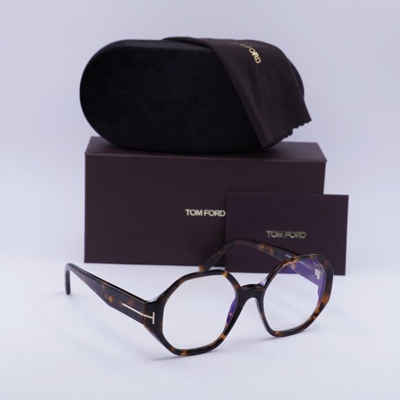 Tom Ford FT5967-B 052 Eyeglasses Havana 53mm Geometric Frame - Picture 9 of 9